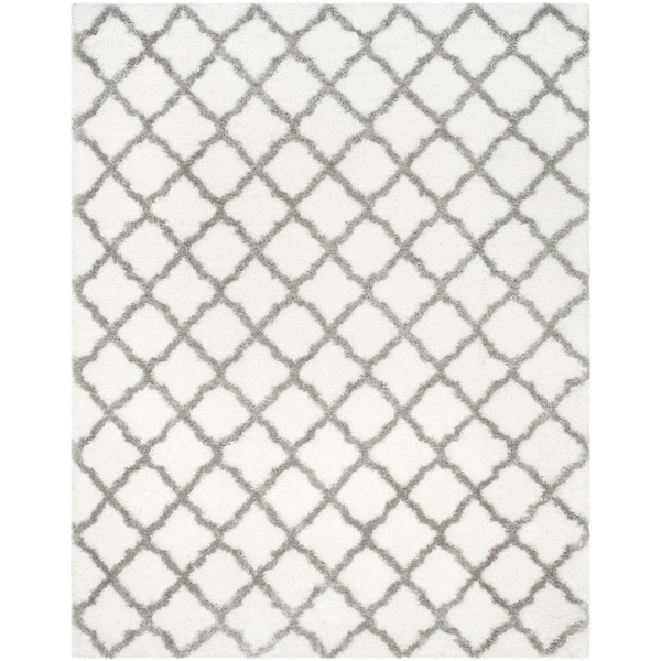 Safavieh 9 x 12 ft. Indie Shag Power Loomed Large Rectangular Area Rug; Ivory & Grey SGI322P-9 - main